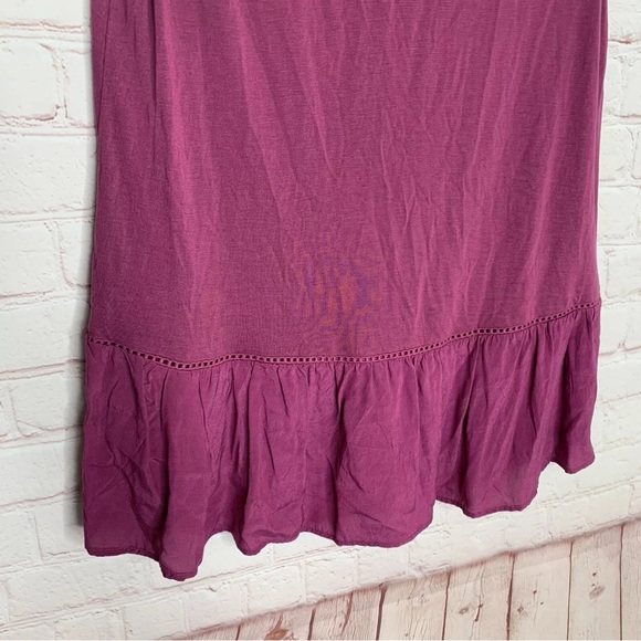 LOFT Womens Magenta Purple Crochet Hi-Low Peplum Tank Top Size S - Picture 6 of 8